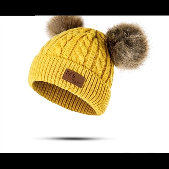 kids yellow winter hat